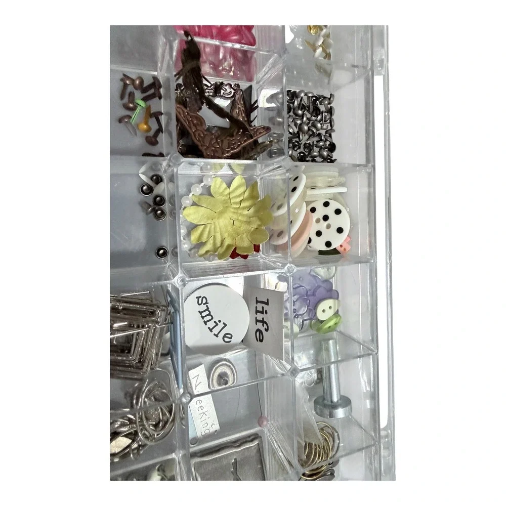 Making‎ Memories Embellishment Lot Brad Bars Fasteners Charms Rhinestones